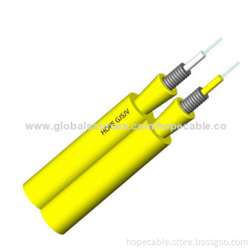 Out Sheath,Kevlar Yarn,Steel Armored,Tight Buffer GJSJV Duplex Zipcord Armored Indoor Optic Cable